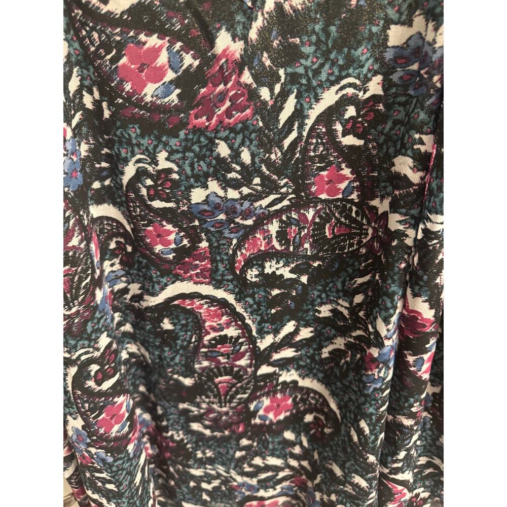 Lane Bryant Size 24 Green Paisley Metallic Top - Picture 3 of 6